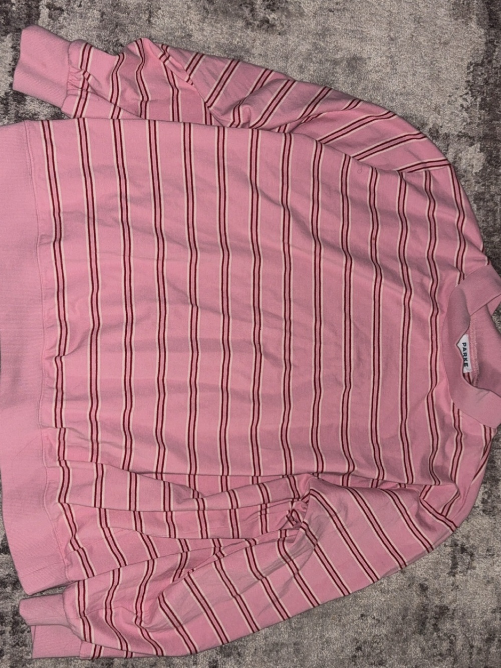 Pink Striped Women's Crewneck Top